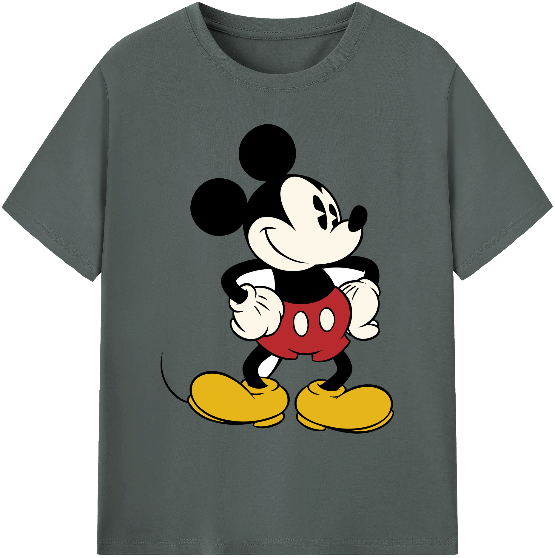 ミッキーマウス Mickey Mouse 綿100％ メンズ半袖Tシャツ｜肌触りやわらか＆通気性